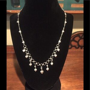 Beautiful Sterling Silver Heart Necklace 19.5"